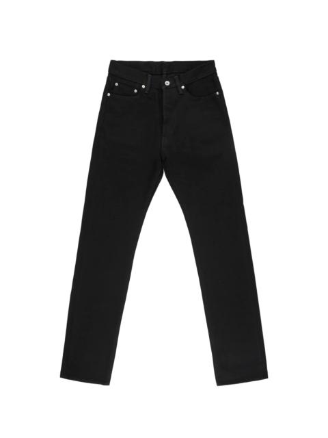 Iron Heart IH-888S-SBG 21oz Selvedge Denim Medium/High Rise Tapered Cut Jeans - Superblack (Fades To Grey)
