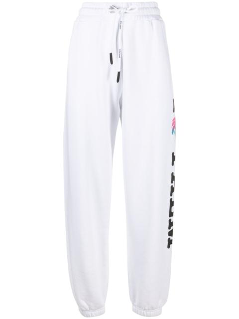 Palm Angels logo-print cotton track pants