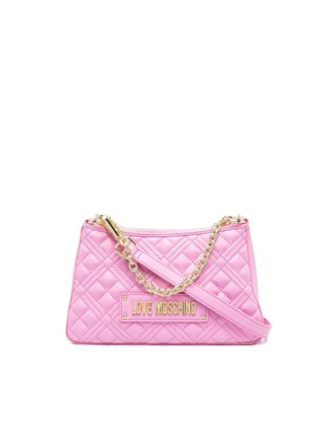 Moschino logo-plaque quilted tote bag