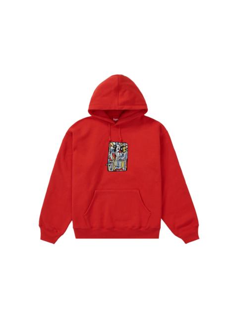Supreme Neil Blender Mosaic Hooded Sweatshirt Burnt Red