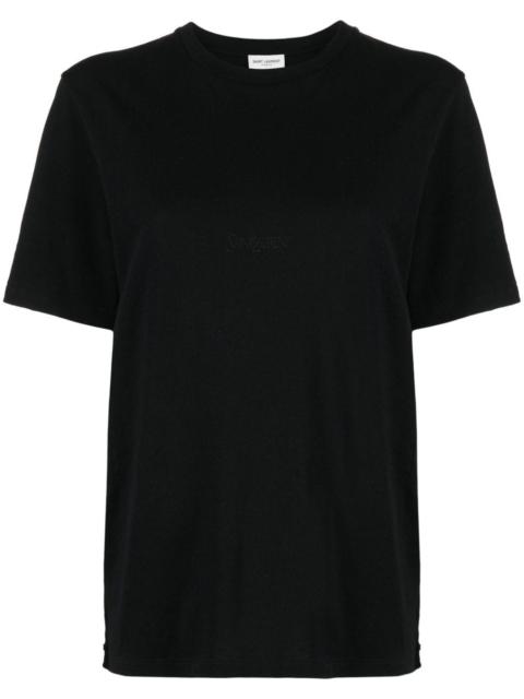 SAINT LAURENT logo-embroidered cotton T-shirt