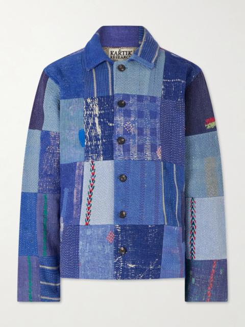 KARTIK RESEARCH Kantha Patchwork Embroidered Cotton Jacket