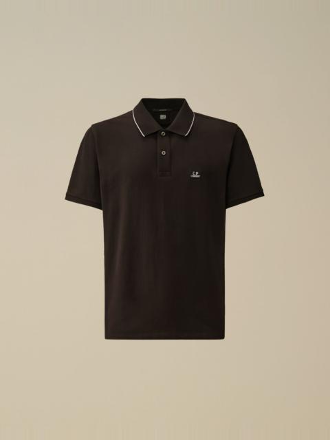Stretch Piquet Two-Button Logo Polo