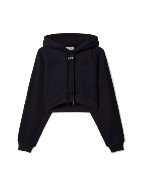 Off Stamp Round Crop Hoodie