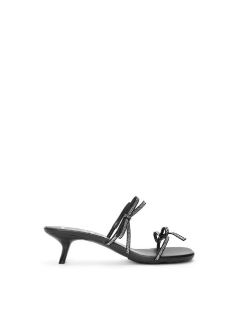Loewe Petal sandal in suede and rhinestones