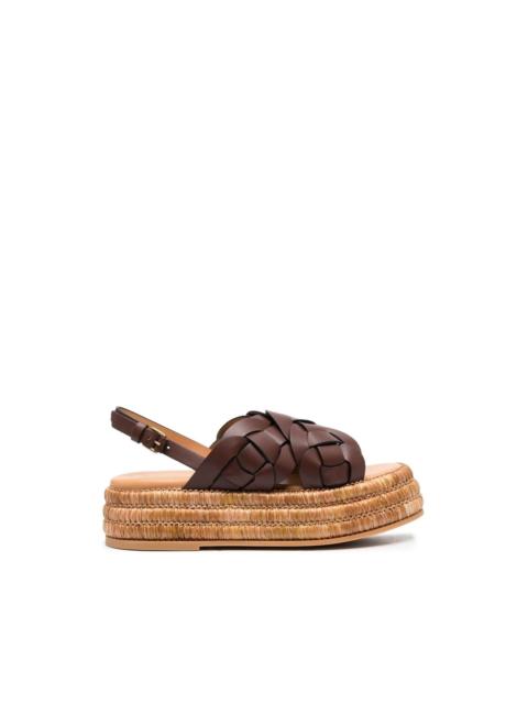 Tod's 60mm woven leather espadrilles