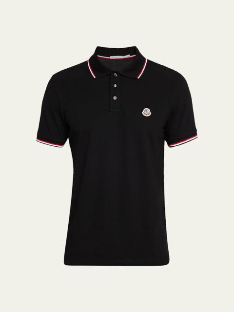 Men's Short Sleeve Polo with Contrast Sleeves