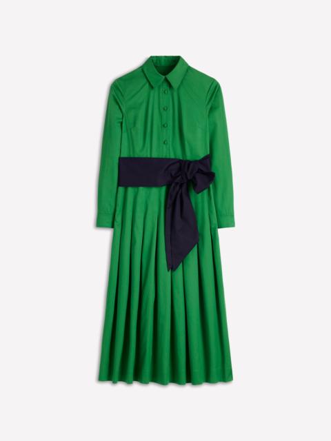 BODEN Maxi Pleated Bow Dress-Green Navy