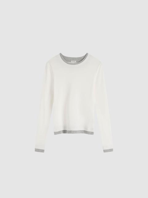 ST. AGNI Organic Cotton Layered Long Sleeve Top - White