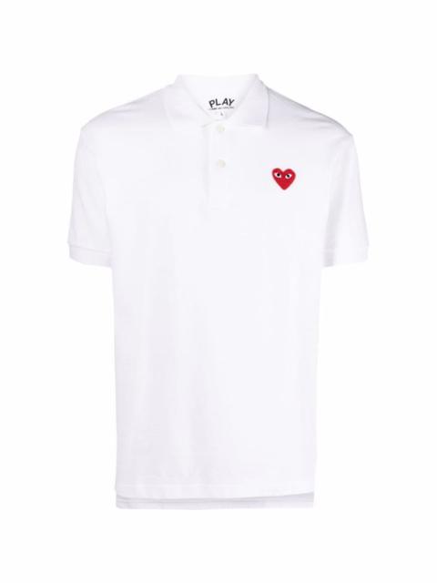 Comme Des Garçons heart-patch cotton polo shirt