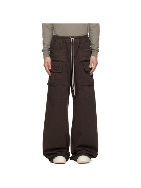 Rick Owens DRKSHDW Brown Tower Creatch Wide Cargo Pants