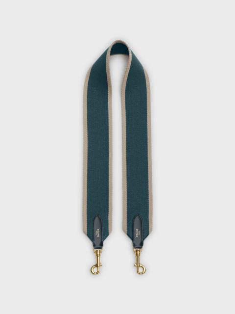 CELINE Long Strap in textile and calfskin