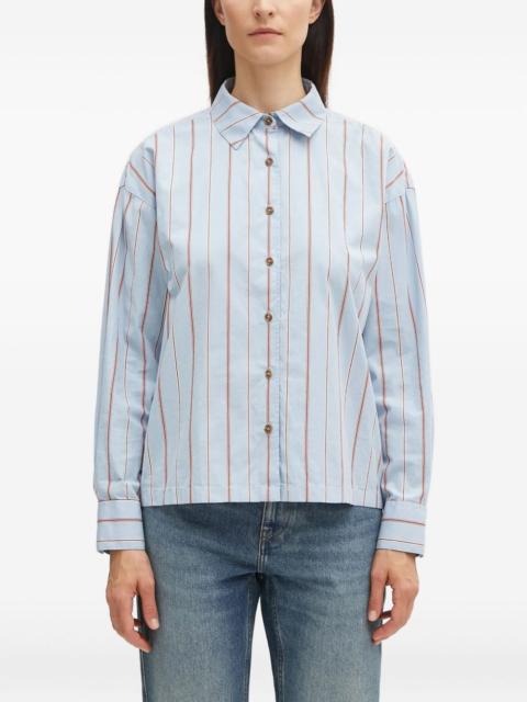 Barbour striped buttoned top