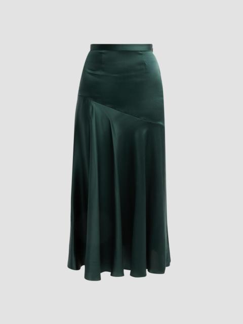 ADAM LIPPES Women's Tess Silk Charmeuse Midi Skirt - Hunter Green
