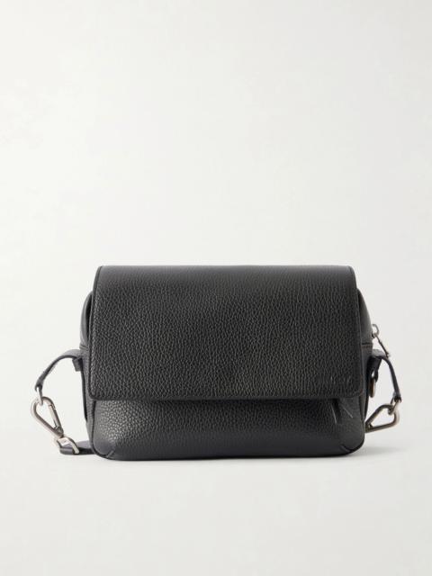 NN07 Port Small Satchel 90023 Full-Grain Leather Messenger Bag Black