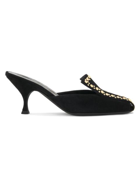 herbert levine Women's Bright Idea 70MM Embellished Suede Mules - Black