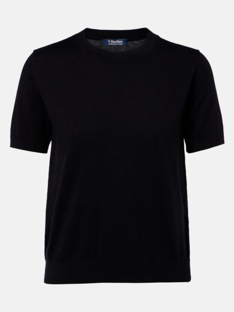 'S Max Mara Cotton, silk, and cashmere knitted top