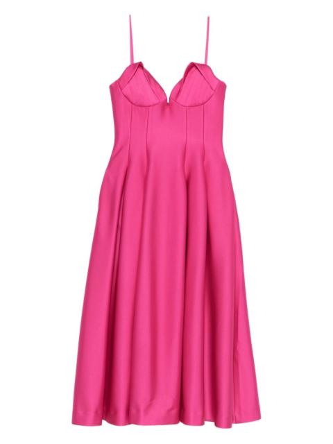 REBECCA VALLANCE sweetheart-neck pleated dress