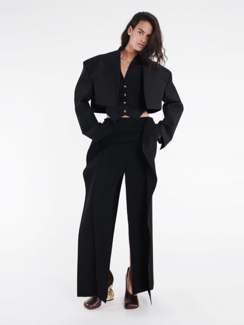 A.W.A.K.E. MODE CROPPED TUXEDO JACKET BLACK
