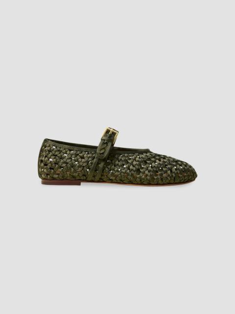 NAGHEDI Women's Sydney Satin Mary Jane Flats - Juniper