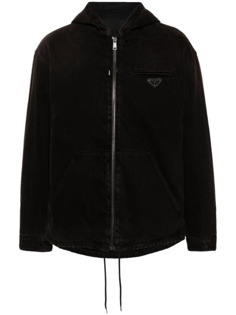 Prada triangle-logo hooded jacket