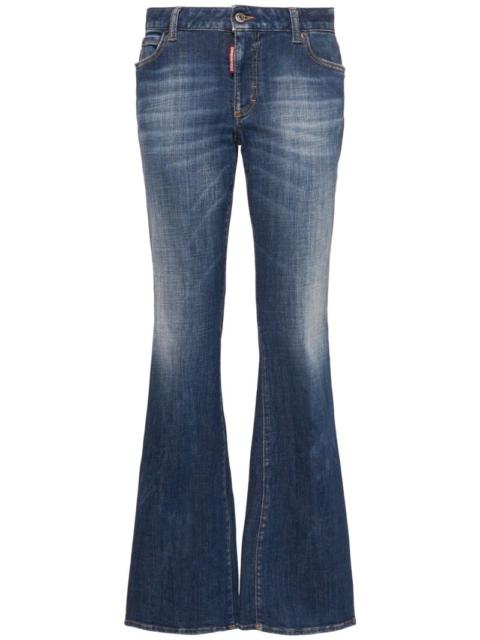 Medium waist denim flared jeans