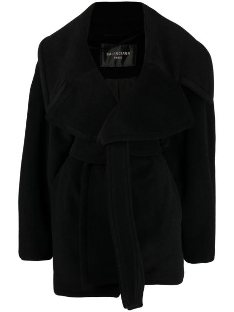 BALENCIAGA belted-waist oversize coat