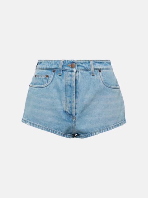 Prada High-rise denim shorts