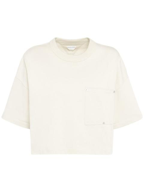 Jersey cropped t-shirt w/ V pocket