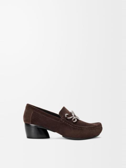 Loewe Oval Double L loafer in suede calfskin