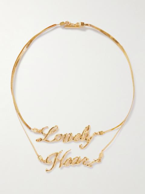 Jil Sander Lonely Heart Gold-tone Necklace
