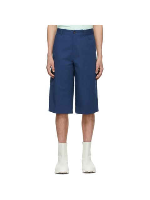 KENZO Blue Gabardine Casual Shorts