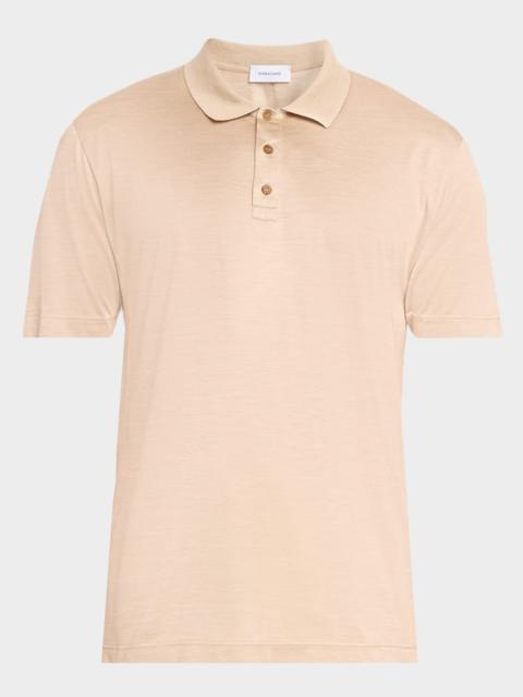 FERRAGAMO Men's Silk Jersey Polo Shirt