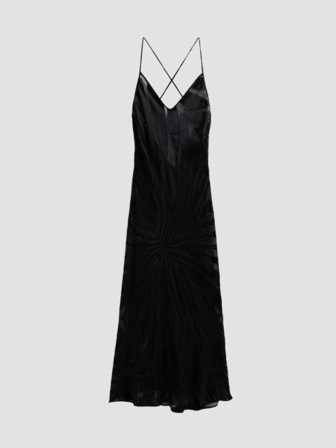 Roberto Cavalli Women's Burnout-Striped Midi Dress - Black