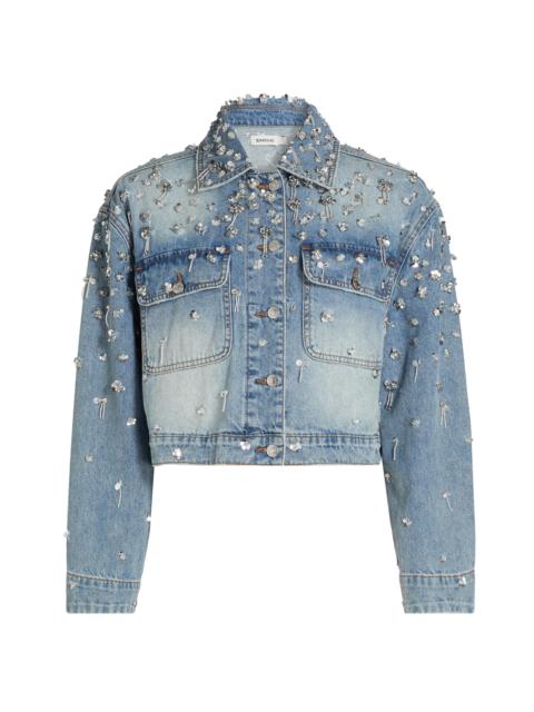 SIMKHAI Women's Everli Sequined Stretch-Denim Crop Jacket - Hollywood