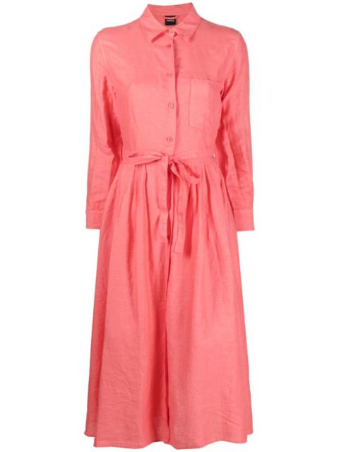 long-sleeve midi shirt dress