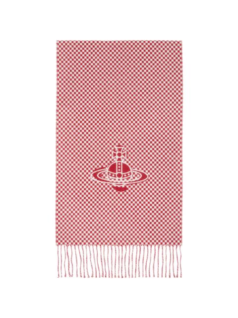 Vivienne Westwood Red & Gray Checkmate Scarf