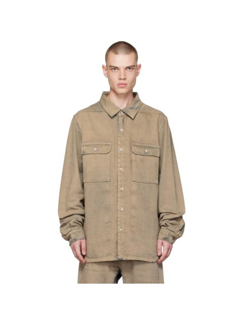 Rick Owens DRKSHDW Taupe Button Denim Shirt