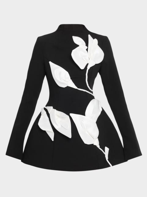 Acler Kadence Long-Sleeve Floral Appliqué Dress