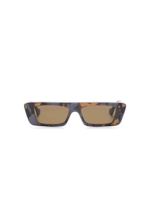 tortoiseshell rectangle-frame sunglasses