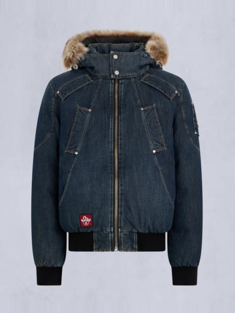 MOOSE KNUCKLES EVISU X MOOSE DENIM BALLISTIC BOMBER JACKET