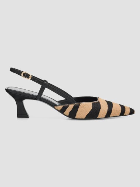 Stuart Weitzman Women's Vinnie 50MM Calf Hair Slingback Pumps - Camel Shadow