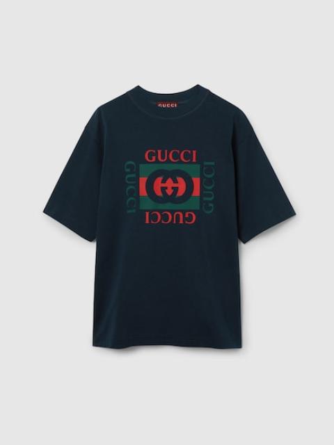 GUCCI MONSTER Tシャツ ネイビー クリーム GUCCI Gucci Cotton Jersey T-Shirt 'Blue' 616036-XJFFU-4120