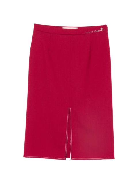 Marni split-hem midi skirt