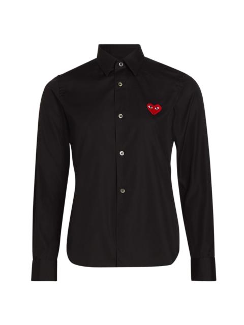 Comme des Garçons PLAY Women's Heart Button Down Shirt - Black