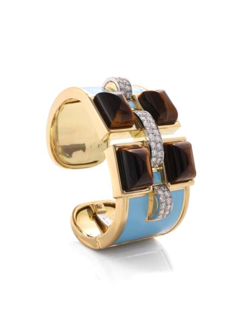 DAVID WEBB Four Stone Bastille Cuff Bracelet