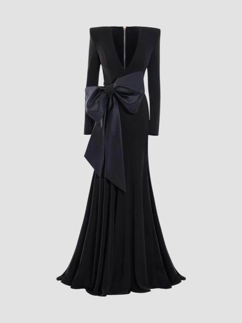 ZHIVAGO Women's Portrait Of A Siren Bow Jersey Gown - Black