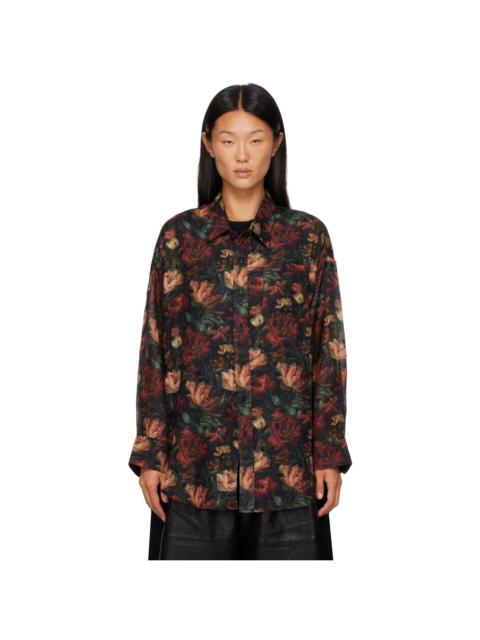 R13 Red & Black Drop Neck Shirt