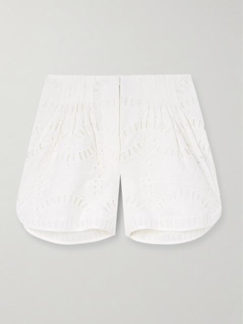 Charo Ruiz Palok Broderie-anglaise Cotton-blend Shorts