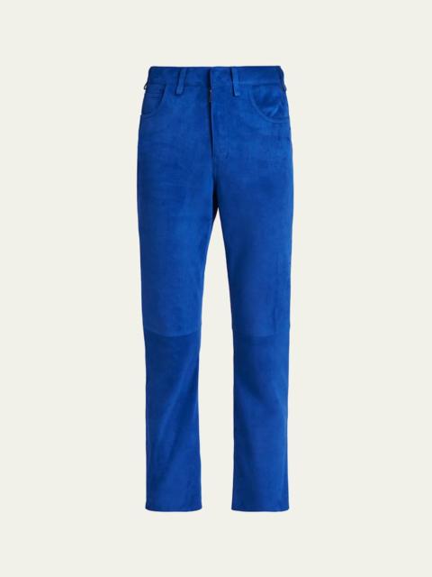 TOM FORD Lamb Suede Slim-Leg Ankle Pants